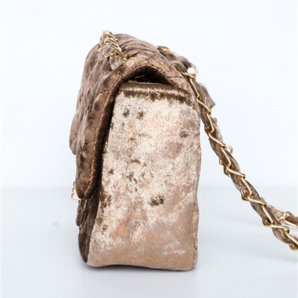 CLASSIC QUILTED VELVET SHOULDER BAG mocha - Picture 4 of 8